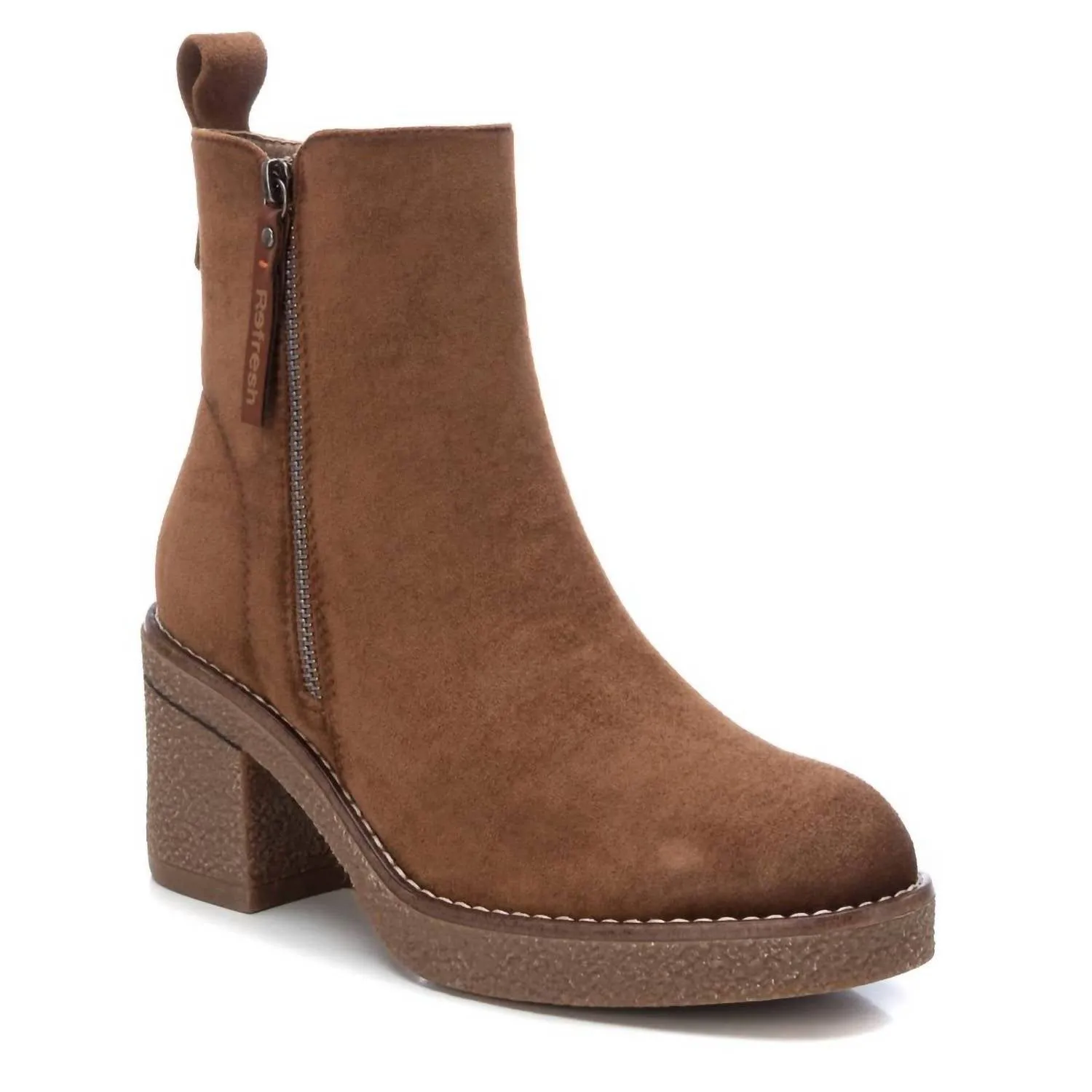 Scandi Cool Shock Absorbing Urban Traveler Women's Suede Booties In Camel