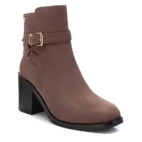 Women's Suede Dress Booties In Taupe Flex Groove Design Cozy Lined