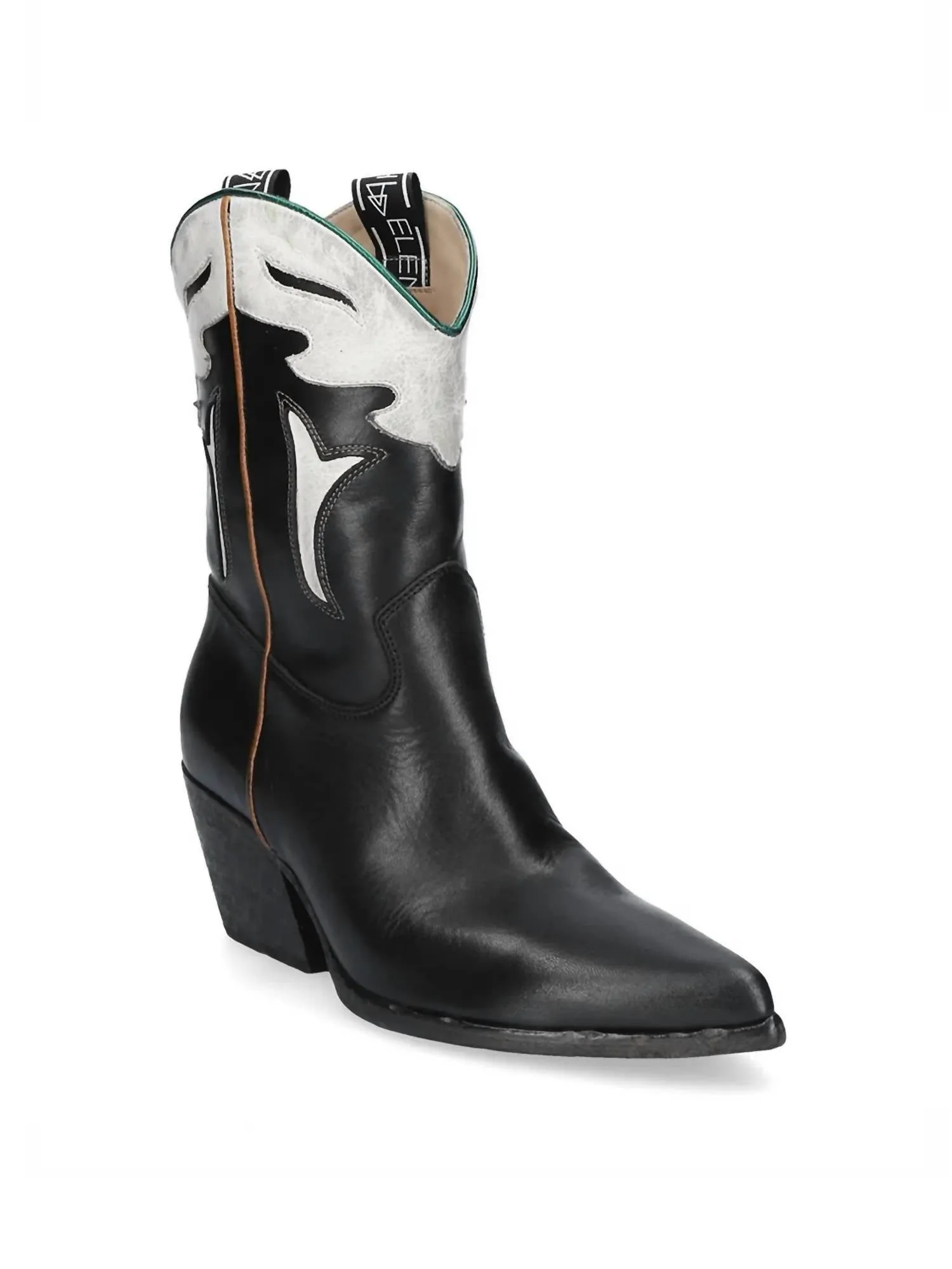 Women's Texan Ankle Boot In Nero/bianco High Quality