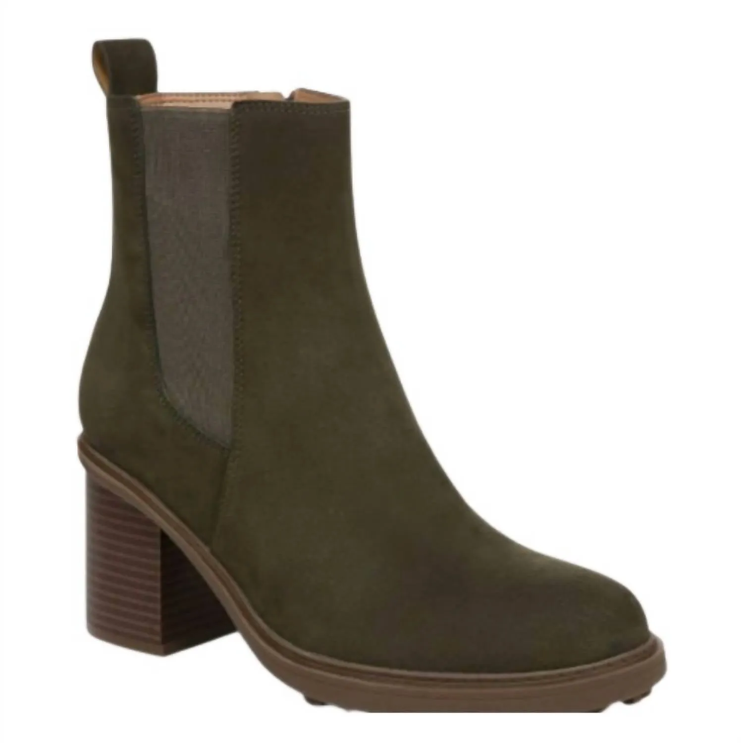 Sturdy Construction Water Wall Women's Truckee Heeled Ankle Boot In Dark Khaki