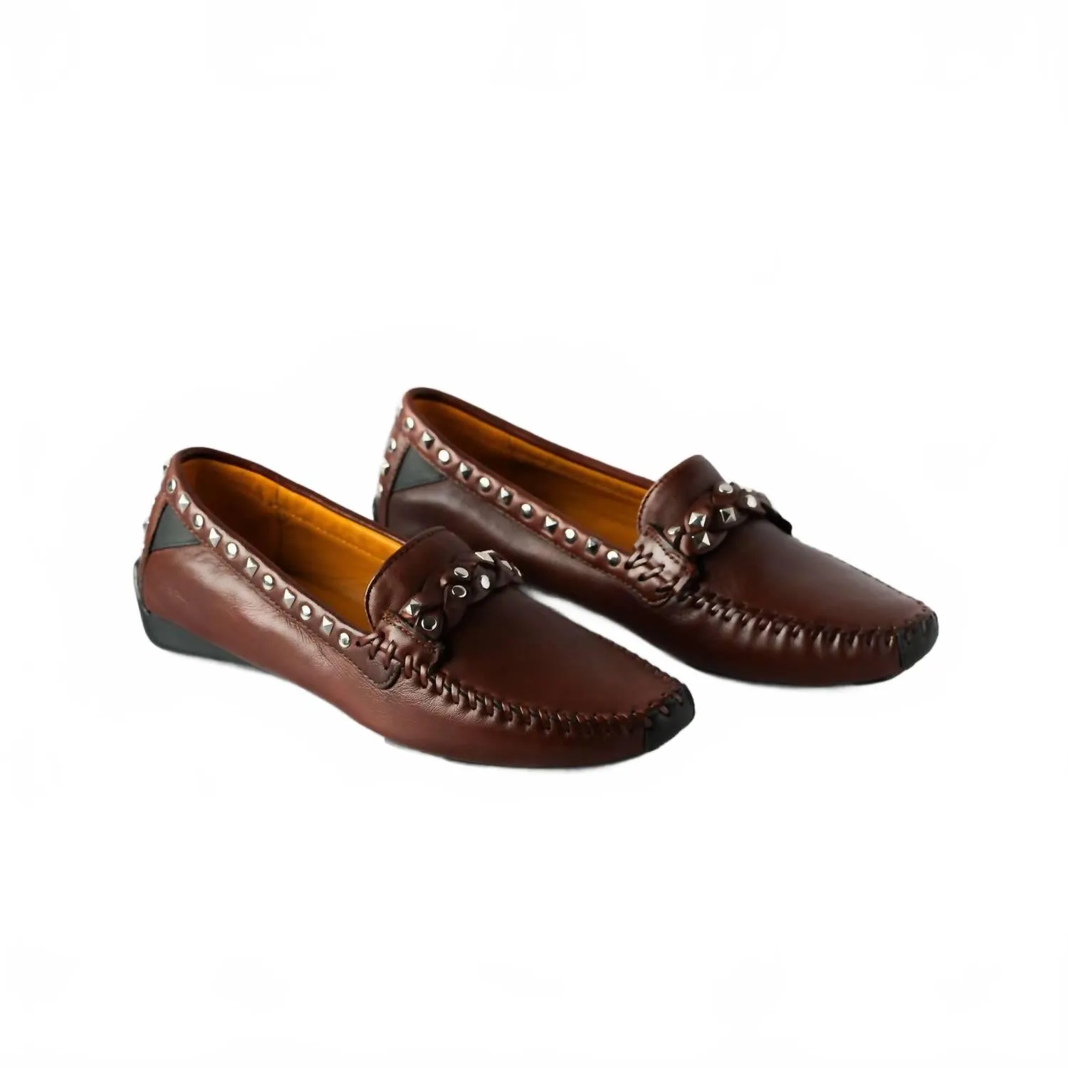 Quick Travel Shoes Quick Walk Fit Women's Twisted Galaxy Loafer In Luggage Brown Leather