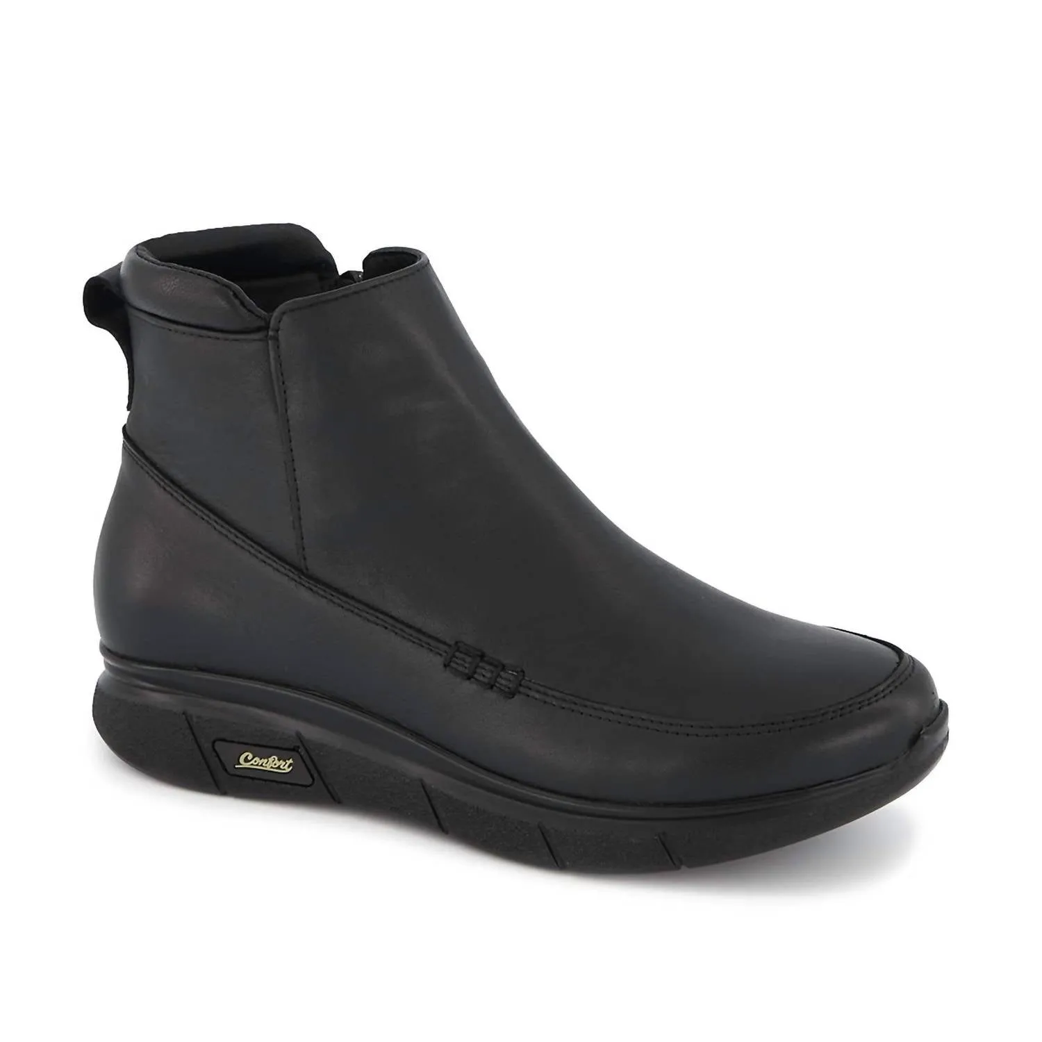 Women's Ultra Comfort Leather Booties In Black Dry Interior