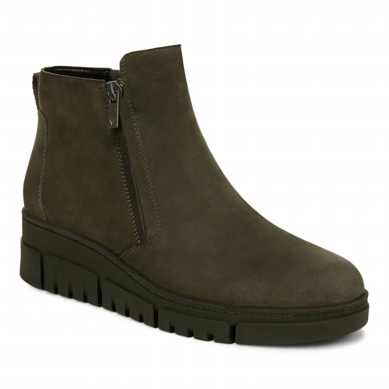 Women's Uptown Sur Ankle Boot In Dark Khaki Wide Cut Casual Gathering