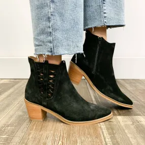 Women's Veronika Ankle Boot In Black Suede mom style Padded collar