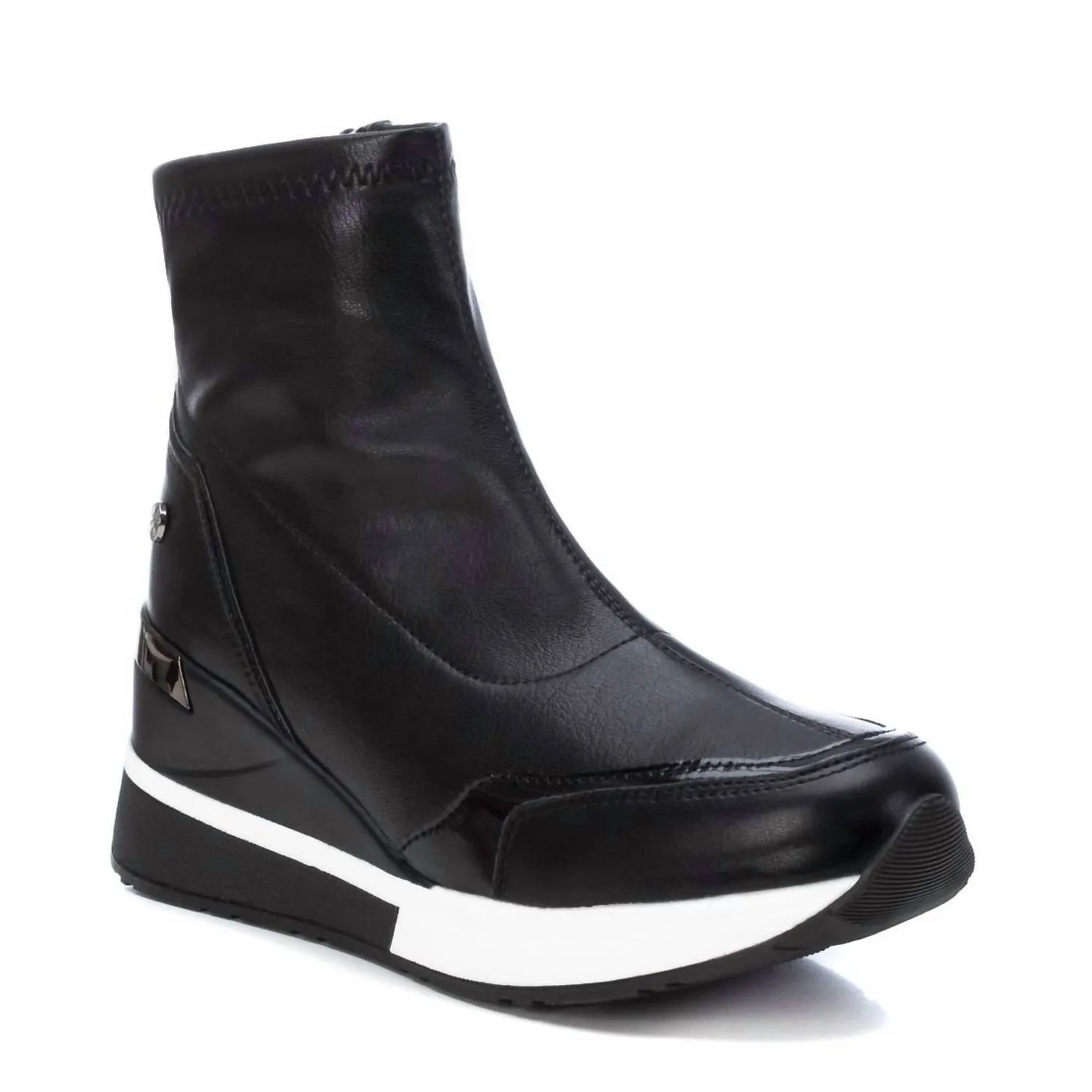 Padded Interior City Walking Women's Wedge Sport Booties In Black
