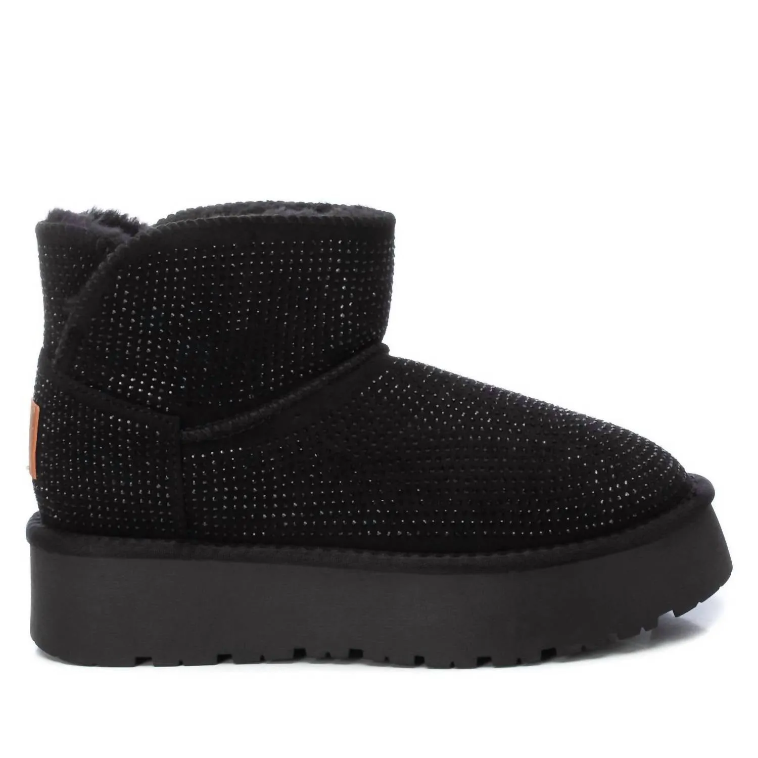 Women's Winter Suede Booties In Black Outdoor Freedom Ergonomic Fit