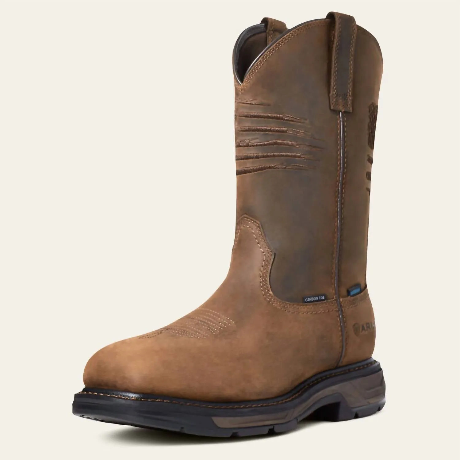 Low Profile Urban Commute Workhog Xt Patriot Waterproof Carbon Toe Work Boot In Distressed Brown
