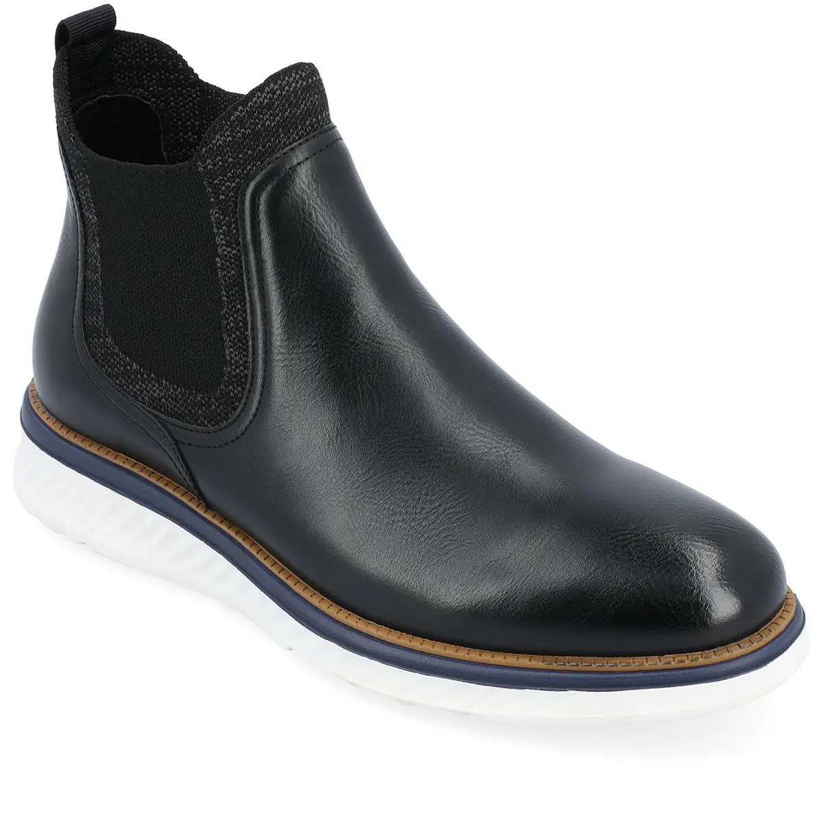 Hartwell Mens Faux Leather Ankle Chelsea Boots Ice Road