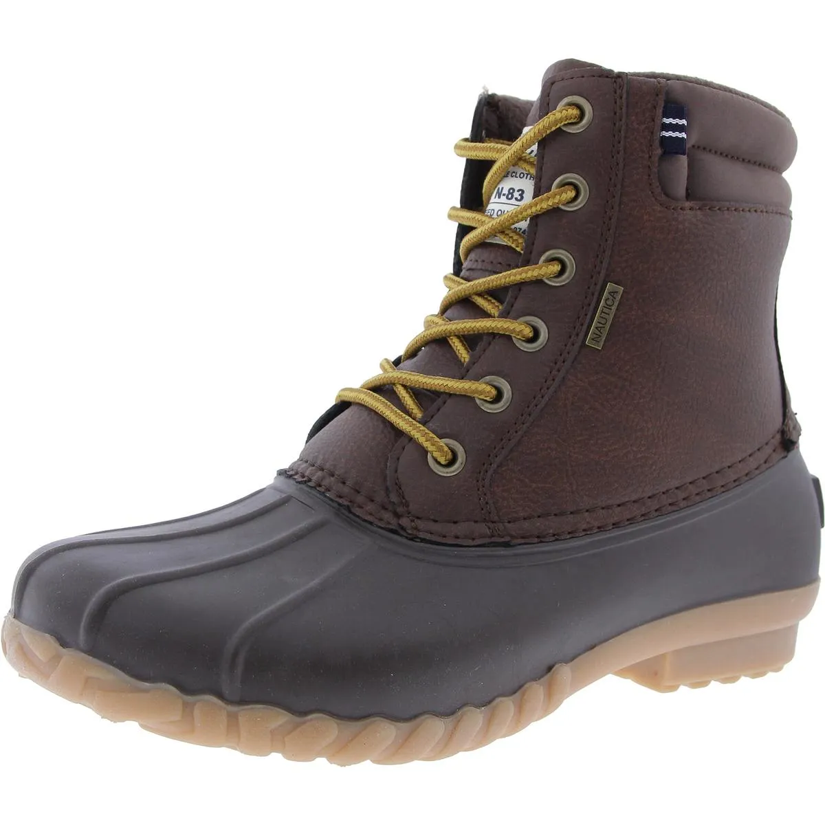 Mens Lace-Up Faux Leather Winter & Snow Boots Rugged Built Mountain Hike