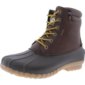 Mens Lace-Up Faux Leather Winter & Snow Boots Rugged Built Mountain Hike