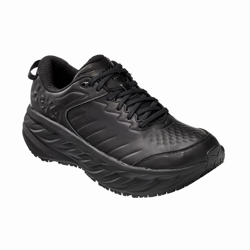 premium - running extra - wide running shoes Men's Bondi Slip Resistant (WIDE) Black/Black