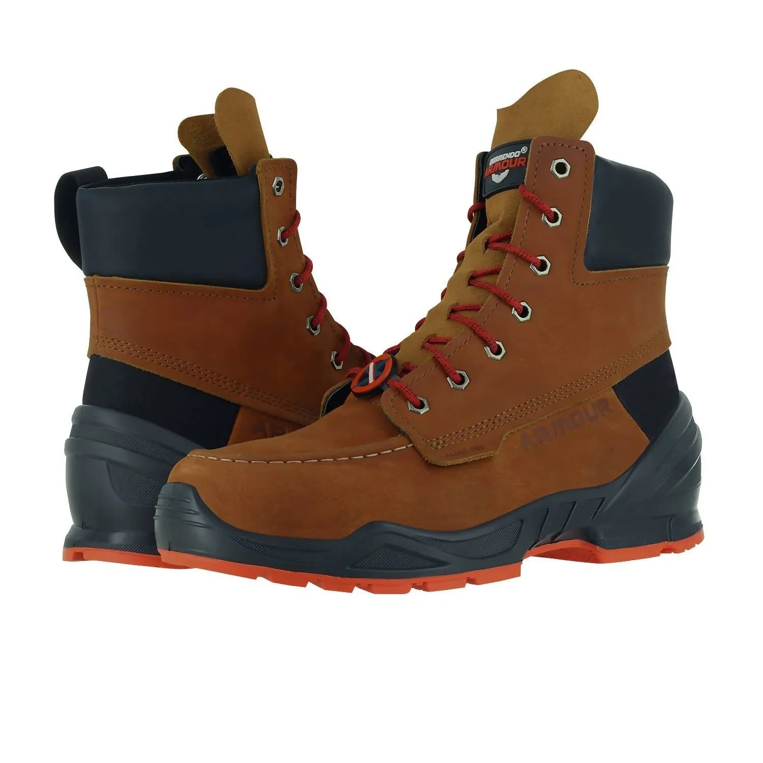 Reliable Support Men's Moc Toe Work Boots 8?? In Cognac